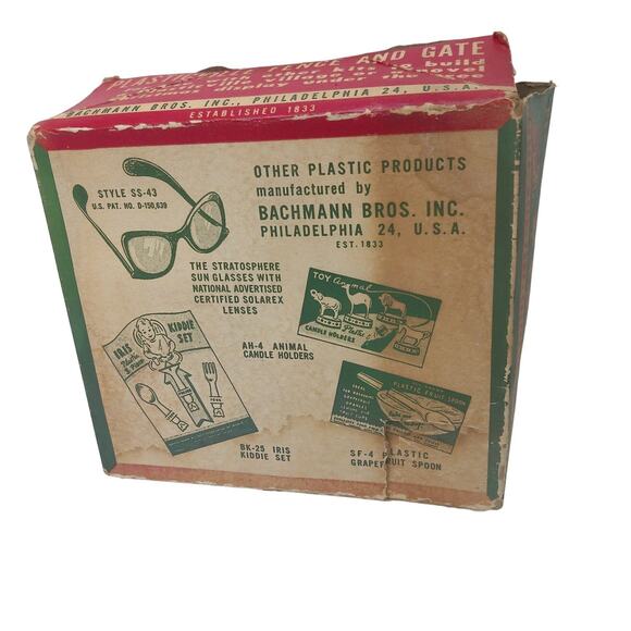 Vintage Bachman Bros 1950s Plasticville Fence And Gate Kit Christmas READ - Picture 6 of 8
